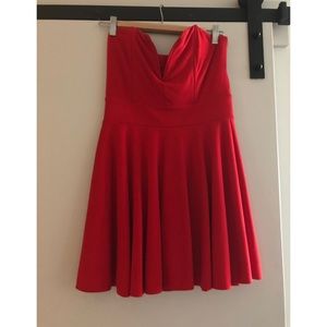 Topshop sweetheart neckline mini red dress